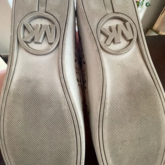 Michael Kors Women's Blush Pink and Gold Perforated Slip Ons - Picture 5 of 5